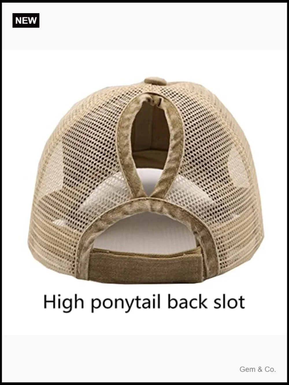 Womens Ponytail High Messy Bun Hats Distressed Baseball Cap Unconstructed